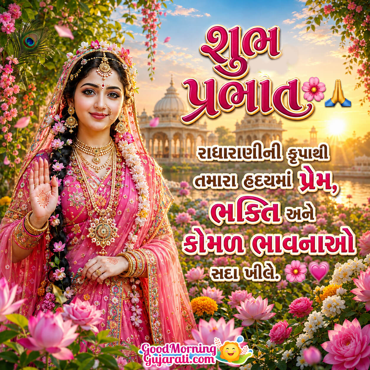 Shubh Prabhat Radha Rani Status In Gujarati