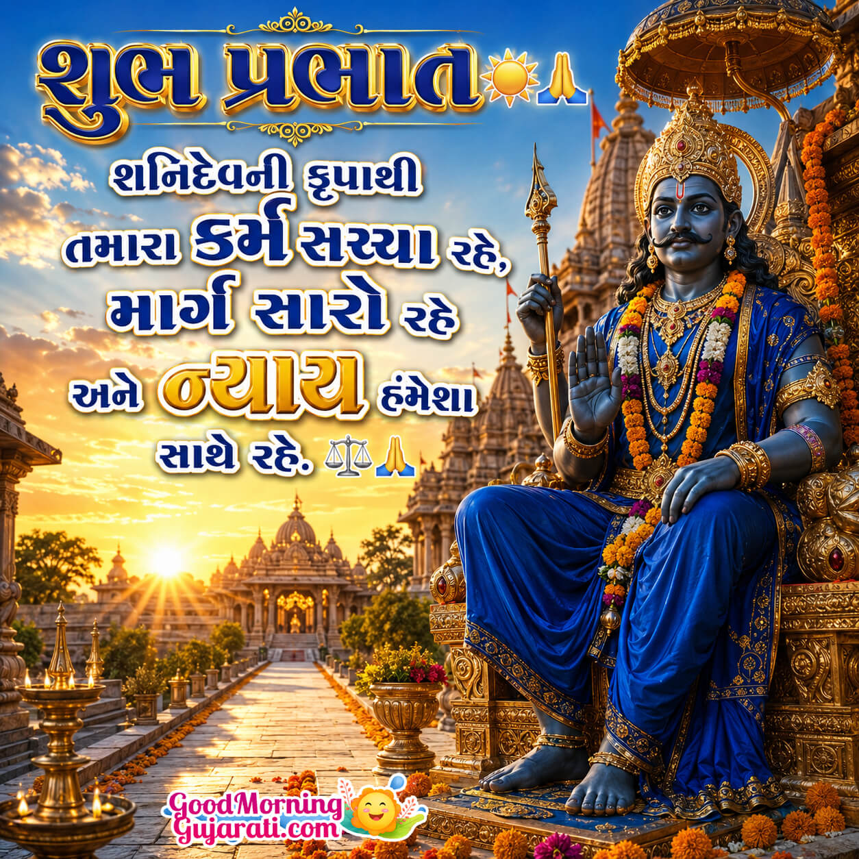 Shubh Prabhat Shanidev Greeting In Gujarati Image